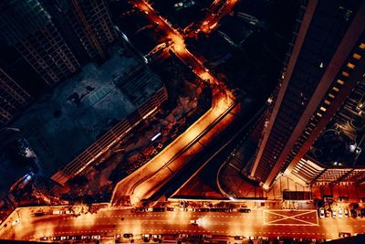 Illuminated city at night