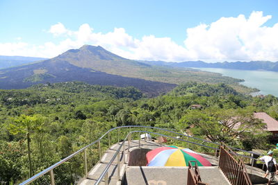 High angle view of mountain range