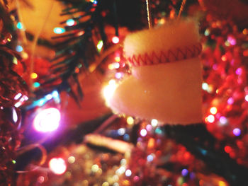 Defocused image of illuminated christmas lights