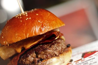 Close-up of burger