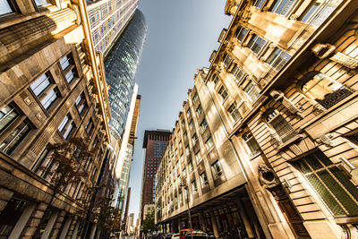 Low angle view of buildings against sky