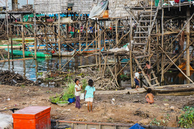 People working at construction site