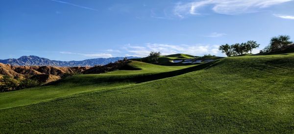 The sunset at wolf creek golf club in mesquite, nevada.