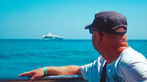 Man looking at sea