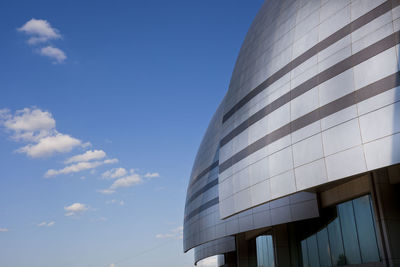 Low angle view of modern building against sky