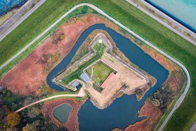 High angle view of agricultural field