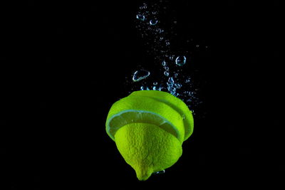 Close-up of water splashing against black background