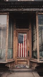 Closed door of old building