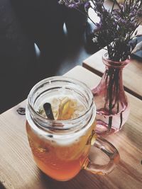 Close-up of drink on table