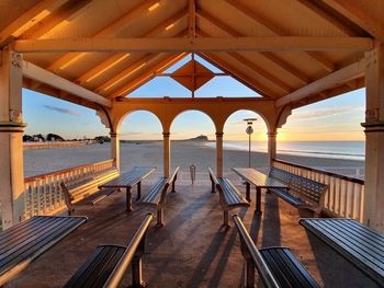 View of empty beach against sky