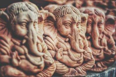 Close-up of statue at temple