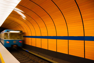 Train at railroad station platform