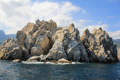 Scenic view of sea and rocks