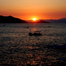 Scenic view of sea at sunset