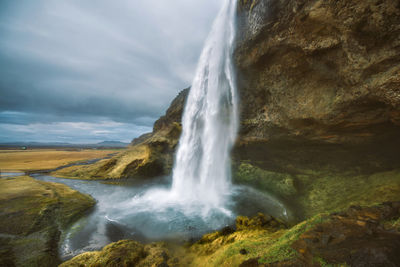 Scenic view of waterfall