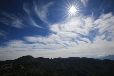 Low angle view of mountains against sky