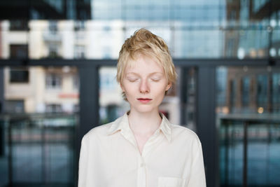 Close-up of young woman