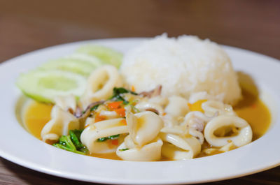 Close-up of pasta in plate