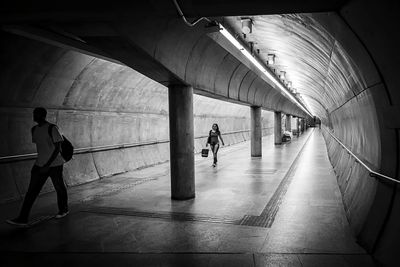 Men in corridor