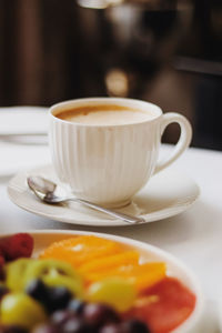 Close-up of coffee on table