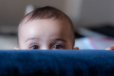 Portrait of cute boy at home