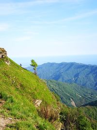 Scenic view of mountains against sky