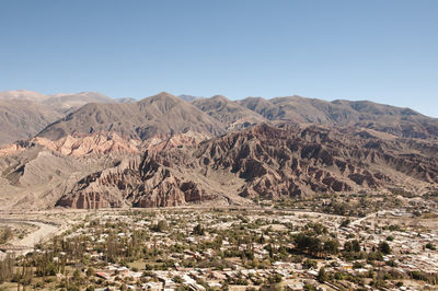 Scenic view of mountains against clear sky