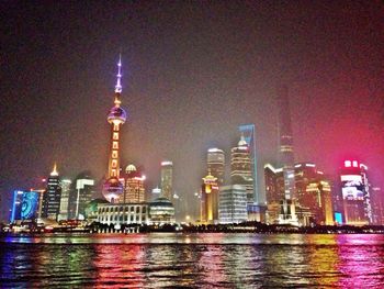 City skyline at night