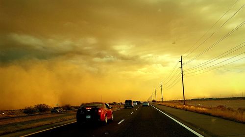 Cars moving on road