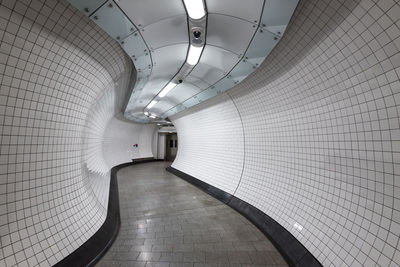 Interior of illuminated tunnel 