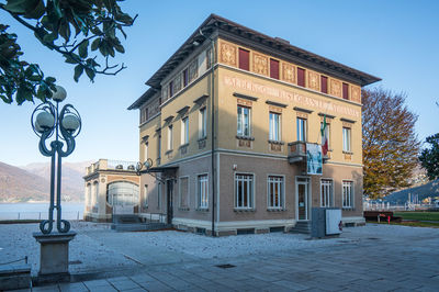 The beautiful palazzo verbania on the lake promenade in luino