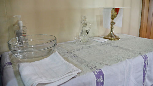 Shot of religious christian or catholic chapel and altar for worshippers