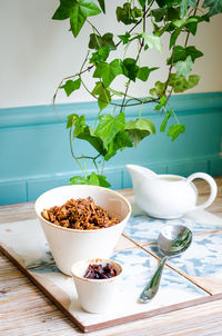 Close-up of potted plant on table