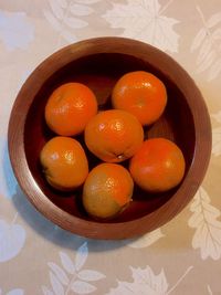 High angle view of fruits in bowl
