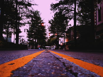 Road passing through city