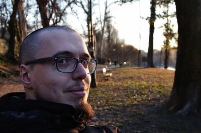 Portrait of young man wearing eyeglasses