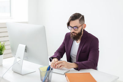 Man working on table