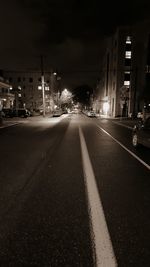 Empty road at night