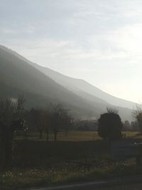 Scenic view of mountains against sky