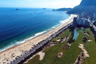 High angle view of beach