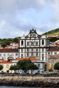 Low angle view of buildings in town