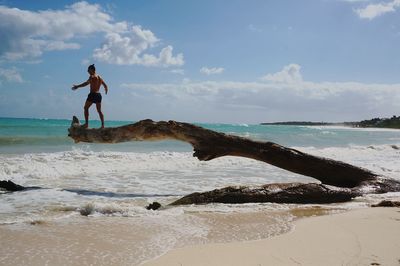View of tourists on beach