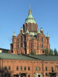 Low angle view of building against clear sky