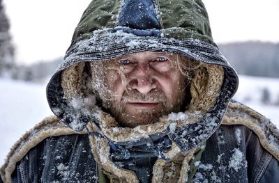 Close up of man in snow