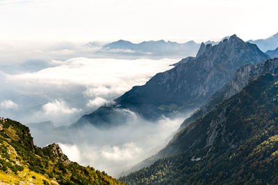 Scenic view of mountains against sky