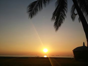 Scenic view of sunset over sea