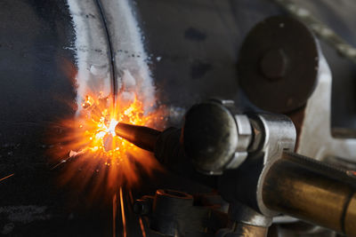 High angle view of fire hydrant in factory