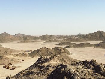 Scenic view of mountains against clear sky