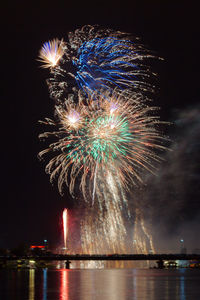 Firework display at night