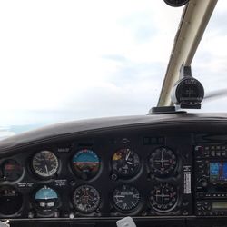 Airplane flying against sky